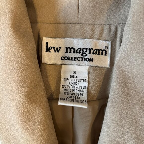 Kew Magram Collection Womens Beige & Cream Button-Up Blazer & Skirt Set Size 8 - Picture 4 of 10
